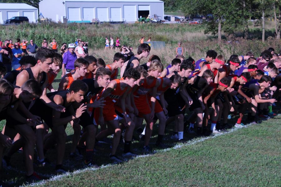 The boys team gets ready to start their race.