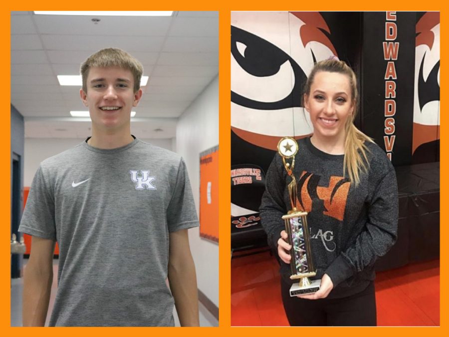 The January Athletes of the Month are seniors Hayden Holloway and Cecily Smith.