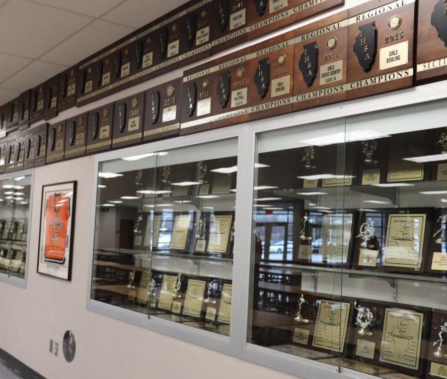 The Tigers have a long history of excellence, as the long rows and shelves of trophies and plaques in the commons area suggests.  This year, the Tigers have made a point to carry on this tradition, bringing home titles in a range of events, from math team, to boys basketball, to fishing competitions.