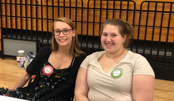 Kelsey King (11) and Christian Yoast (11) donated and worked at the blood drive.