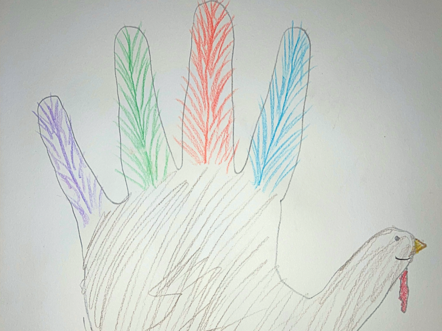 Daniel Greeleys (10) beautiful hand turkey steals the spotlight.