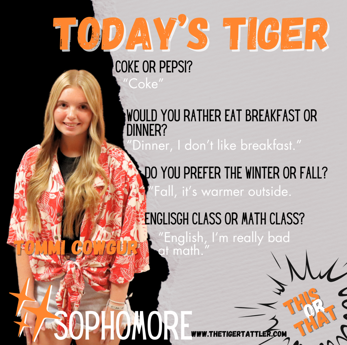 Today's Tiger: Sophomore