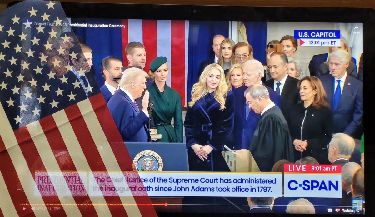 A live-stream of the Inauguration was featured on most major news outlets, including on C-SPAN (pictured here)