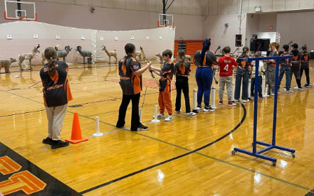 The Herrin Flying Tigers stand ready to shoot at their first 3-D tournament. Courtesy of Herrin Flying Tigers Facebook.
