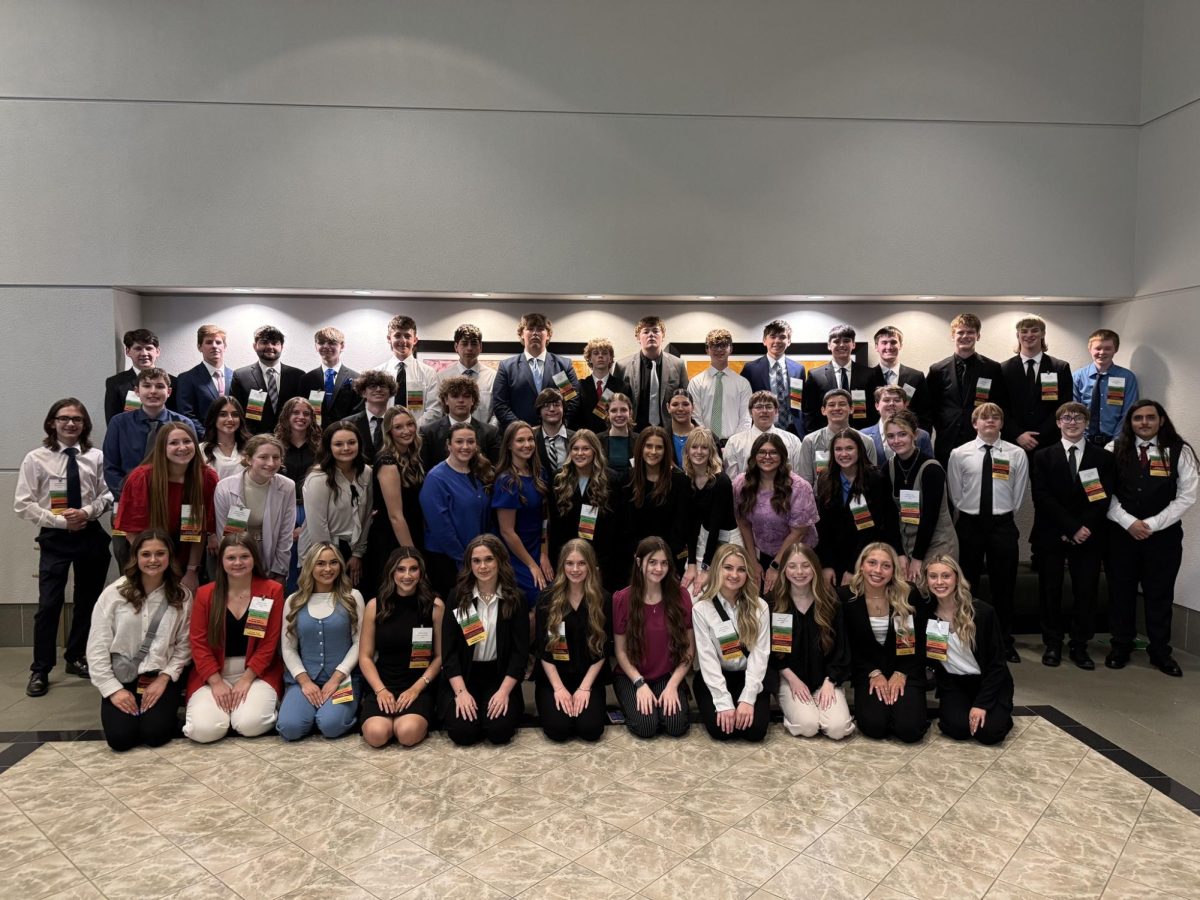 The FBLA members who attended state pose for a quick picture before getting back to their competitions. 