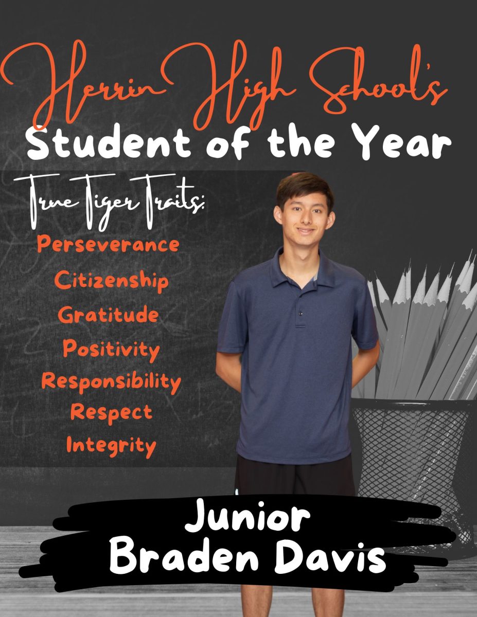 Braden Davis, Junior, Herrin's second ever true tiger