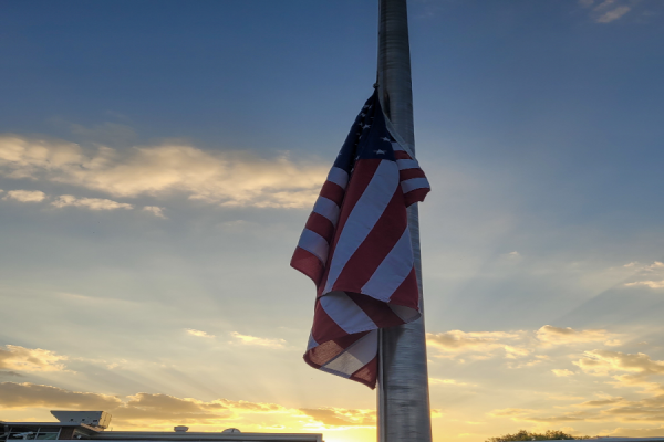 Flags were ordered to be flown at half-staff throughout the weekend.
