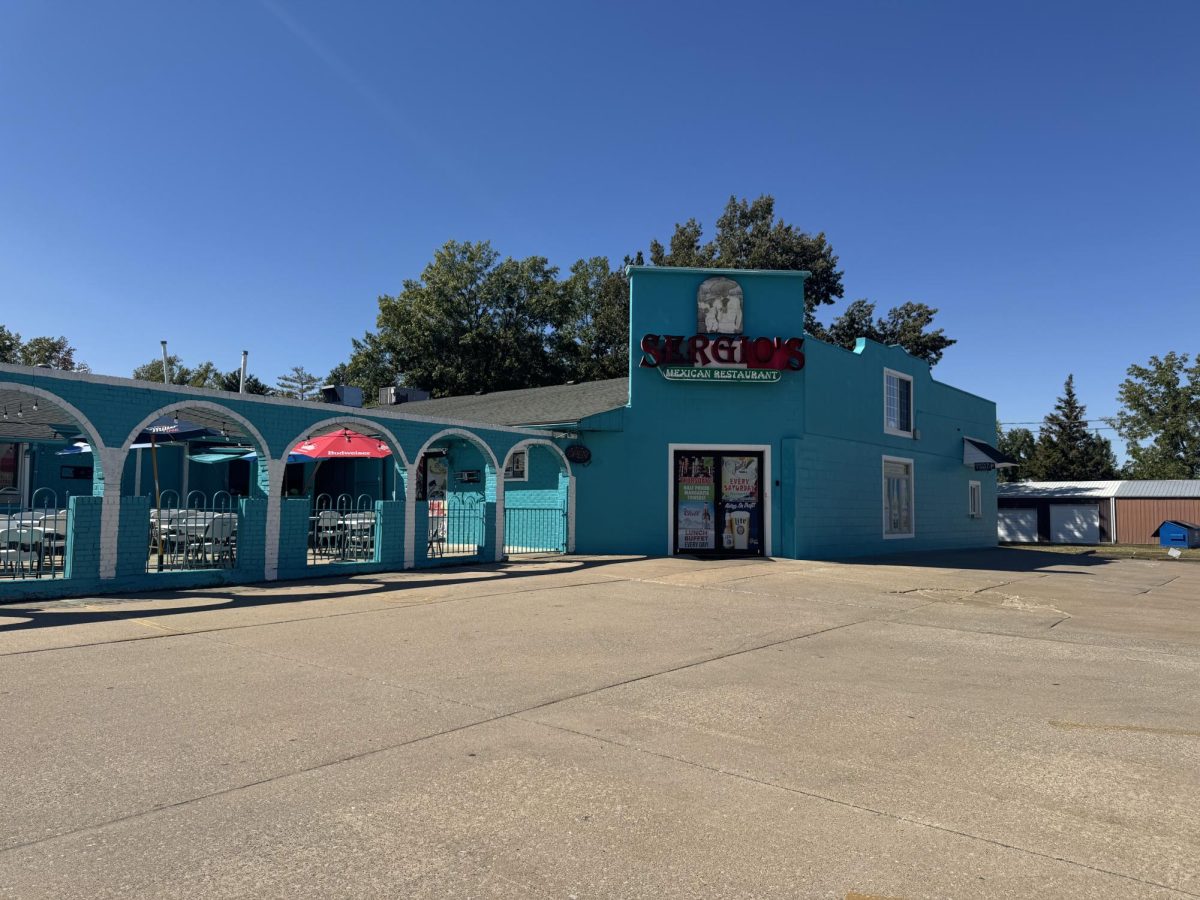 Sergio’s Bright Blue paint helps it stick out from the drab colors of modern buildings