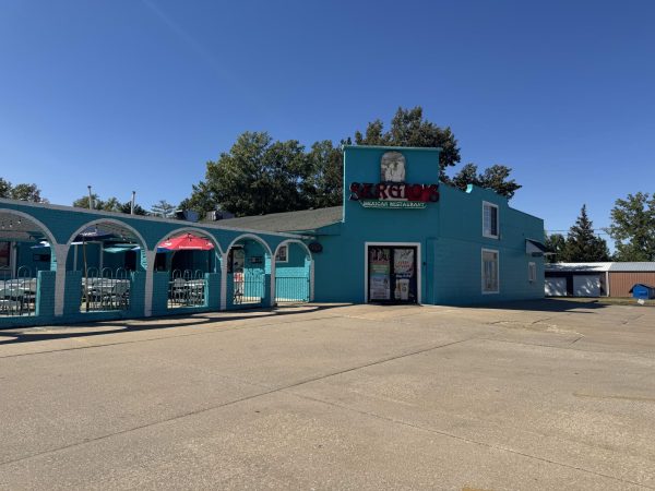 Sergio’s Bright Blue paint helps it stick out from the drab colors of modern buildings