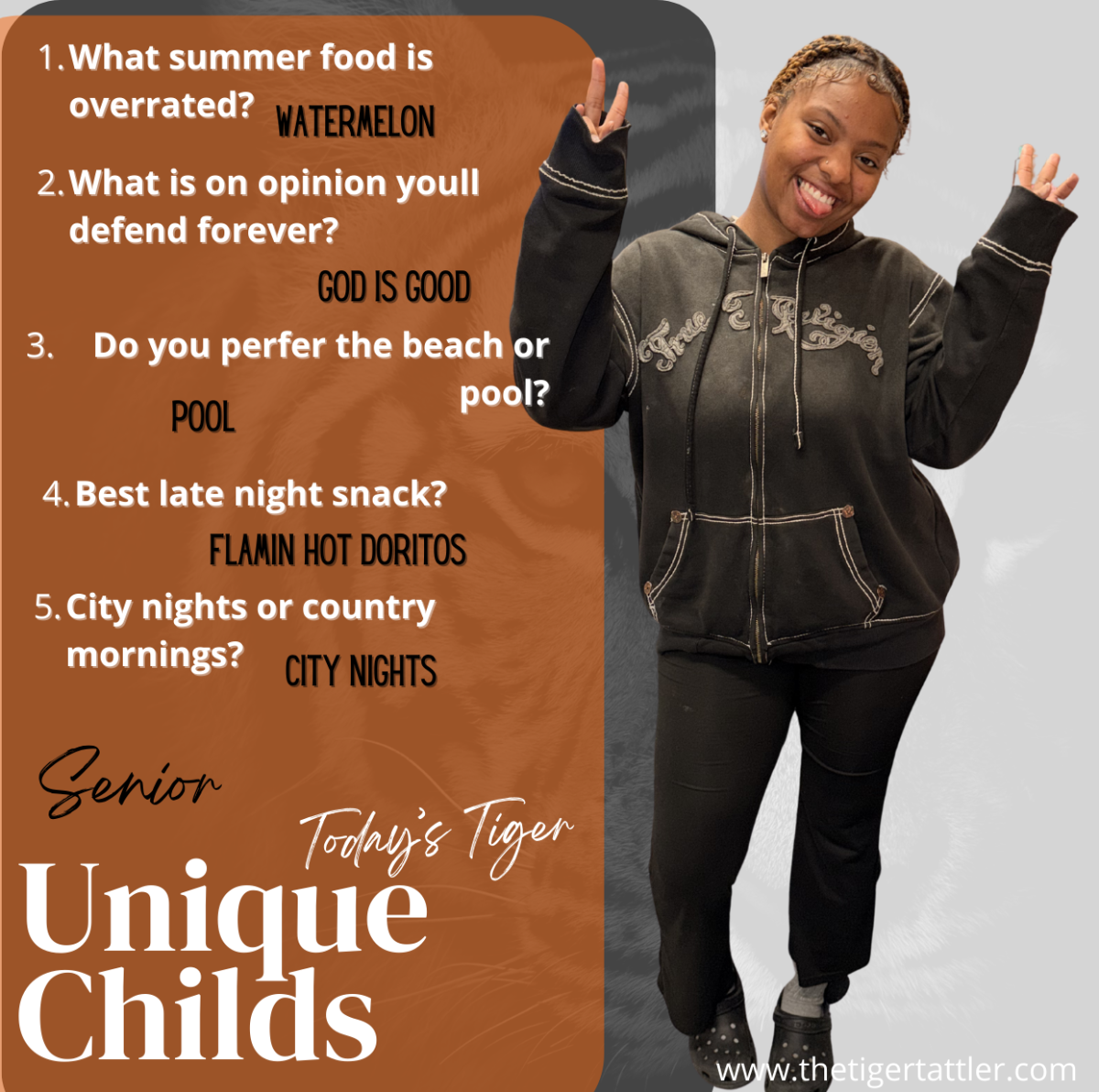 Today's Tiger: Senior-Unique Childs