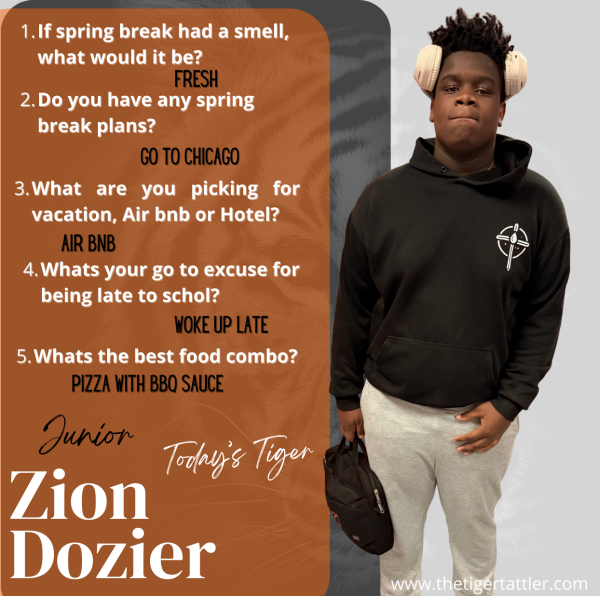 Today's Tiger- Junior Zion Dozier 